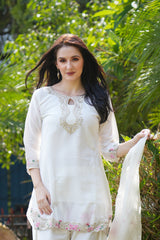 Elegant Women's Patiala Suit Set | Embroidered Kurta, Patiala Pant & Dupatta