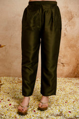 Women’s Chanderi Viscose Zari Work Kurti Pant Set with Chinon Dupatta