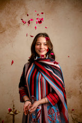Women’s Multicolor Printed Rayon A-Line Kurta Set with Pant & Mul Cotton Dupatta