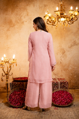 Devik Fashion Women's Embroidered Short Kurta Set with Palazzo Pant & Dupatta
