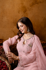 Devik Fashion Women's Embroidered Short Kurta Set with Palazzo Pant & Dupatta