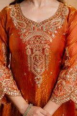 Women’s Embroidered Straight Kurta with Ghaghra Palazzo & Dupatta Set