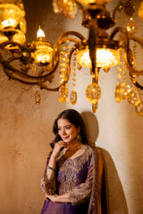 Women’s Embroidered Straight Kurta with Ghaghra Palazzo & Dupatta Set