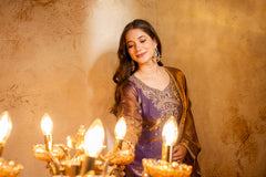 Women’s Embroidered Straight Kurta with Ghaghra Palazzo & Dupatta Set