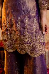 Women’s Embroidered Straight Kurta with Ghaghra Palazzo & Dupatta Set
