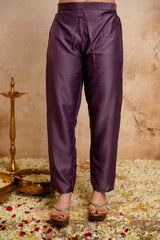 Women’s Chanderi Viscose Zari Work Kurti Pant Set with Chinon Dupatta
