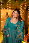 Premium Embroidered Crunchy Silk Anarkali Suit Set