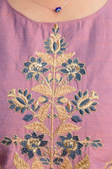 Women’s Embroidered Vatican Kurta Pant Set with Jacquard Golden Zari Dupatta