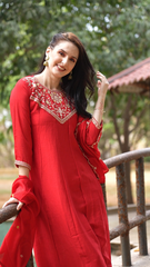 Traditional Women's Embroidered Anarkali Kurta Set
