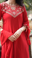 Traditional Women's Embroidered Anarkali Kurta Set