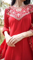 Traditional Women's Embroidered Anarkali Kurta Set