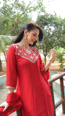 Traditional Women's Embroidered Anarkali Kurta Set