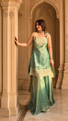Party Wear Embroidered Kurta Sharara Set with Dupatta for Women